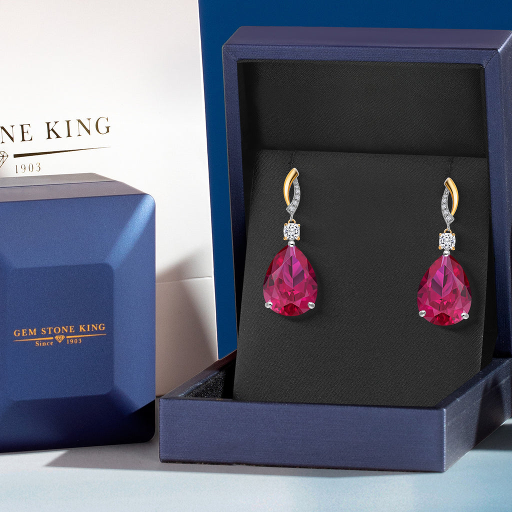 Earrings in 925 Sterling Silver and 10K Yellow Gold