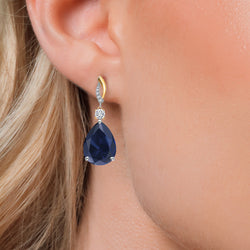 Earrings in 925 Sterling Silver and 10K Yellow Gold