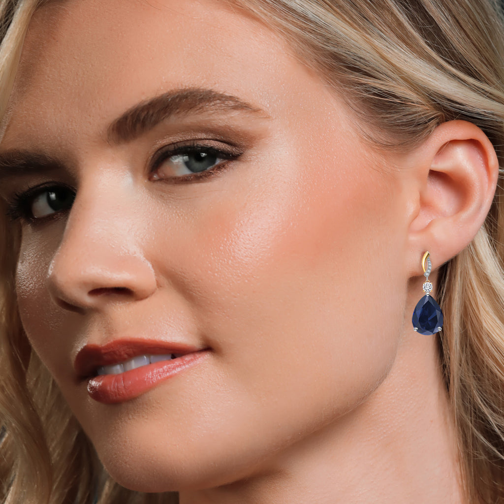 Earrings in 925 Sterling Silver and 10K Yellow Gold