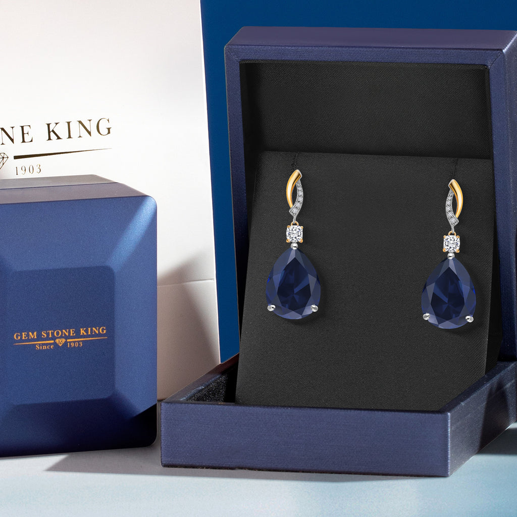 Earrings in 925 Sterling Silver and 10K Yellow Gold