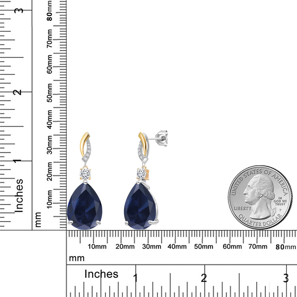 Earrings in 925 Sterling Silver and 10K Yellow Gold