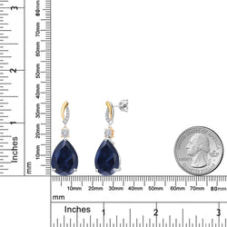 Earrings in 925 Sterling Silver and 10K Yellow Gold