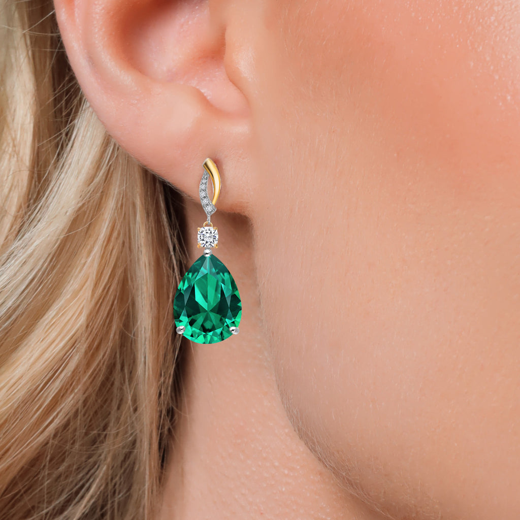 Earrings in 925 Sterling Silver and 10K Yellow Gold