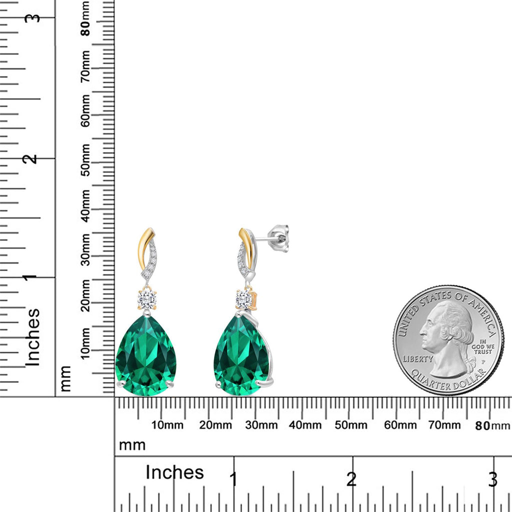 Earrings in 925 Sterling Silver and 10K Yellow Gold
