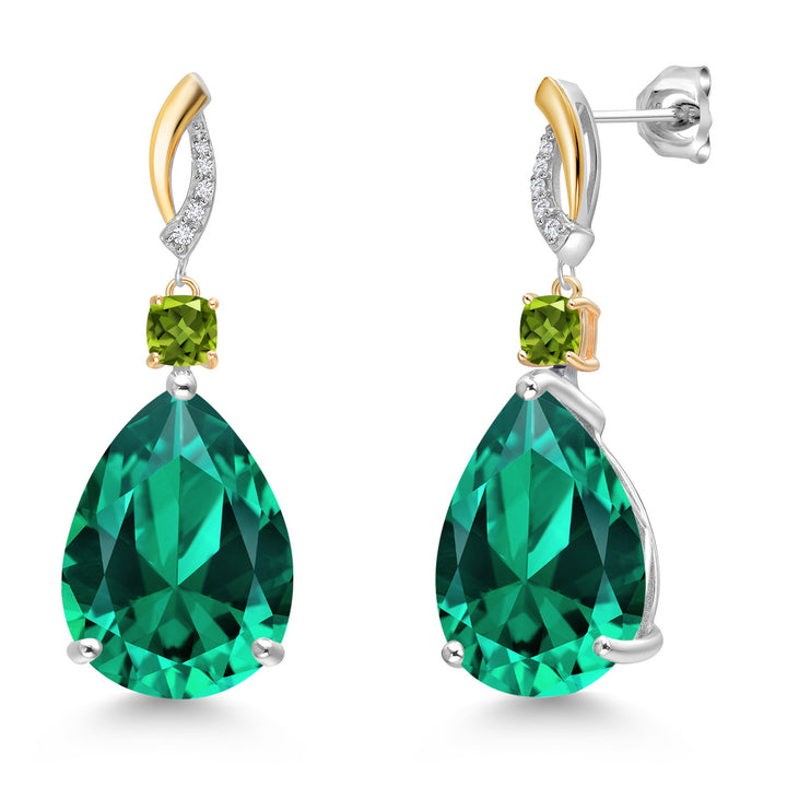 Earrings in 925 Sterling Silver and 10K Yellow Gold