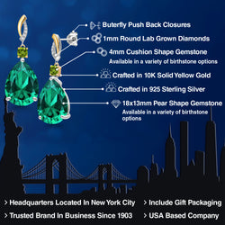 Earrings in 925 Sterling Silver and 10K Yellow Gold