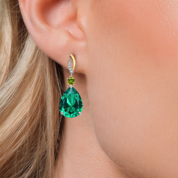 Earrings in 925 Sterling Silver and 10K Yellow Gold