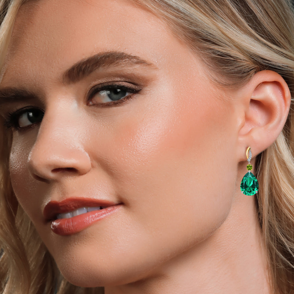 Earrings in 925 Sterling Silver and 10K Yellow Gold