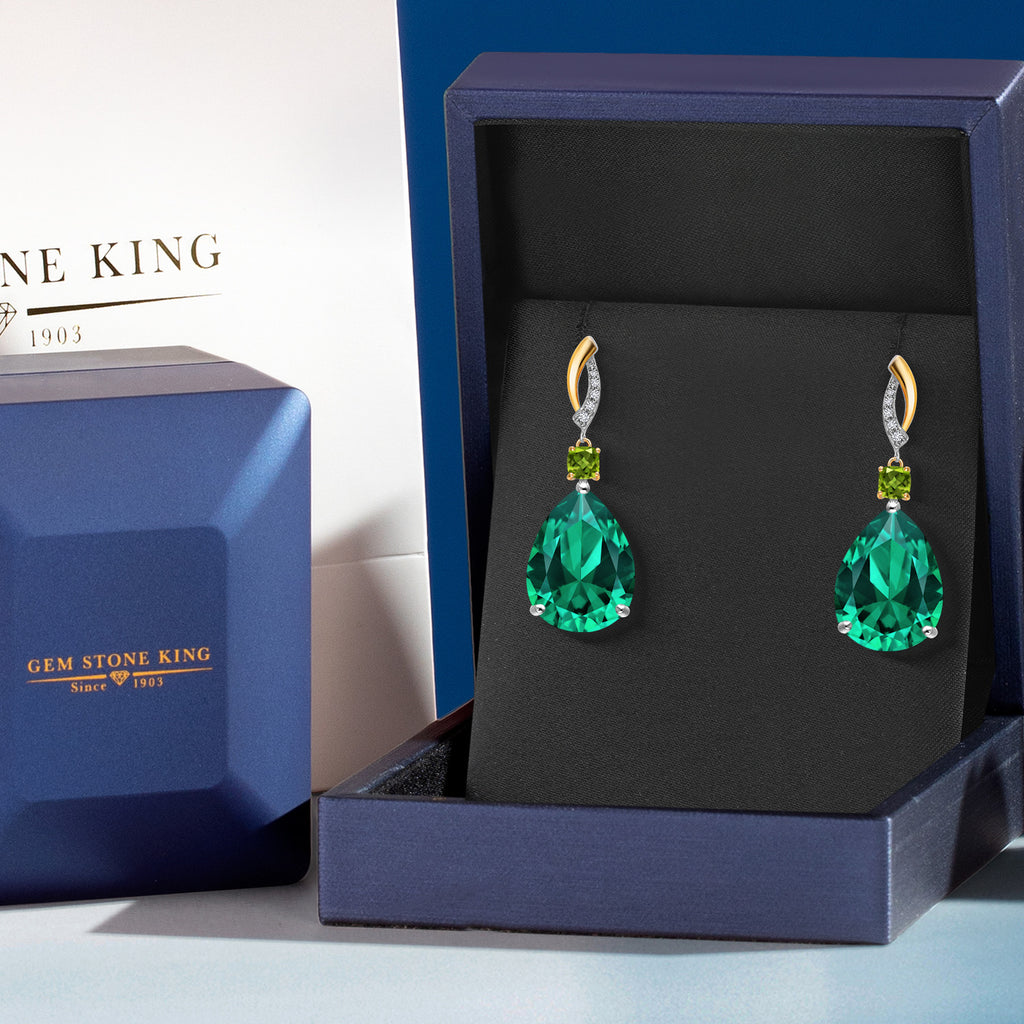 Earrings in 925 Sterling Silver and 10K Yellow Gold