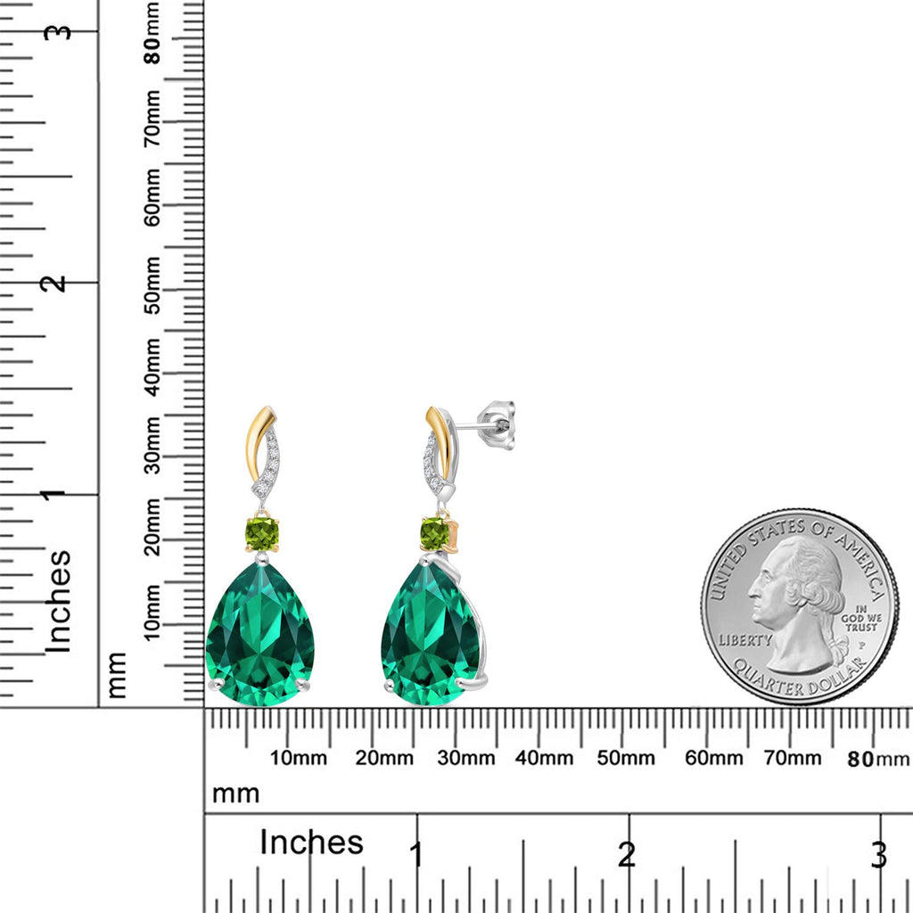 Earrings in 925 Sterling Silver and 10K Yellow Gold