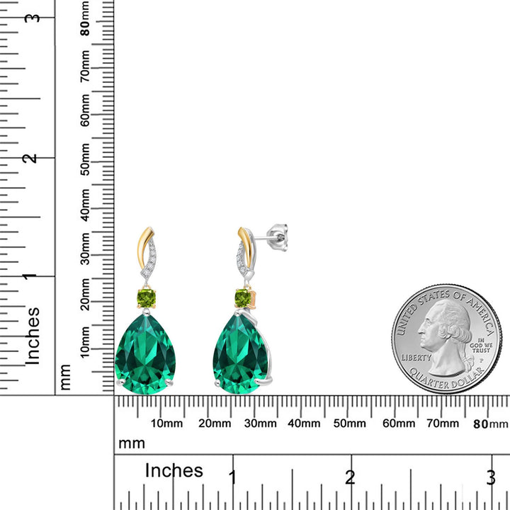 Earrings in 925 Sterling Silver and 10K Yellow Gold