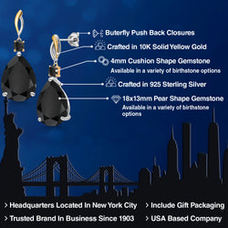 Earrings in 925 Sterling Silver and 10K Yellow Gold