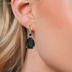 Earrings in 925 Sterling Silver and 10K Yellow Gold