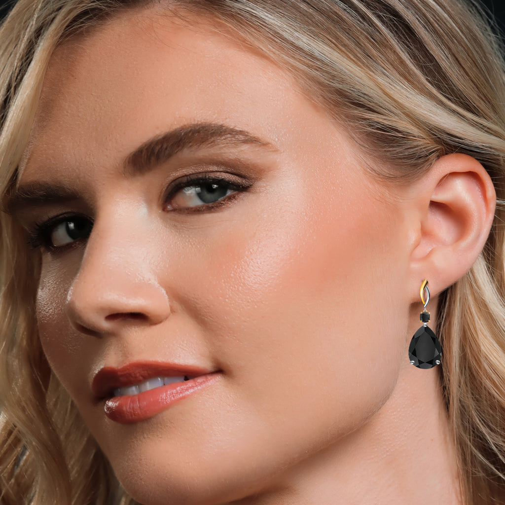 Earrings in 925 Sterling Silver and 10K Yellow Gold