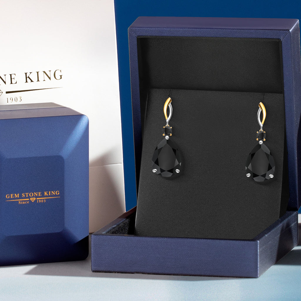 Earrings in 925 Sterling Silver and 10K Yellow Gold