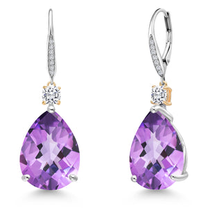Earrings in 925 Sterling Silver and 10K Yellow Gold