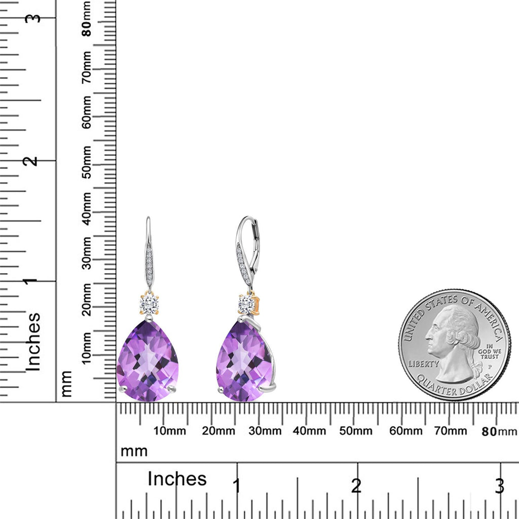 Earrings in 925 Sterling Silver and 10K Yellow Gold