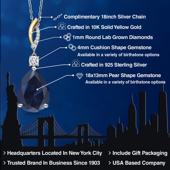 Pendant in 925 Sterling Silver and 10K Yellow Gold