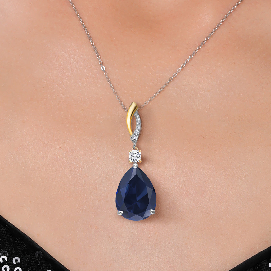 Pendant in 925 Sterling Silver and 10K Yellow Gold