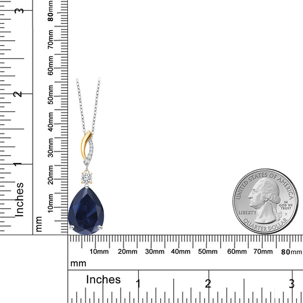 Pendant in 925 Sterling Silver and 10K Yellow Gold