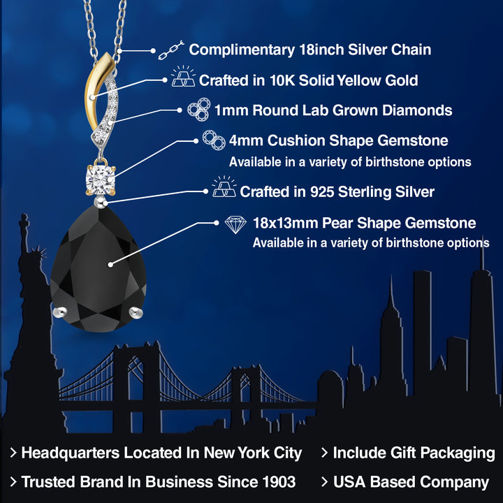 Pendant in 925 Sterling Silver and 10K Yellow Gold