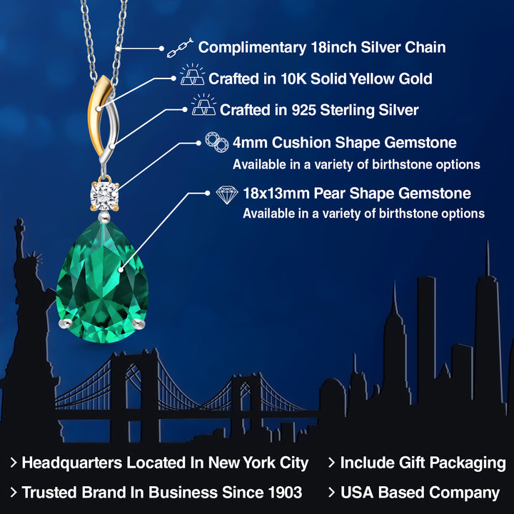 Pendant in 925 Sterling Silver and 10K Yellow Gold