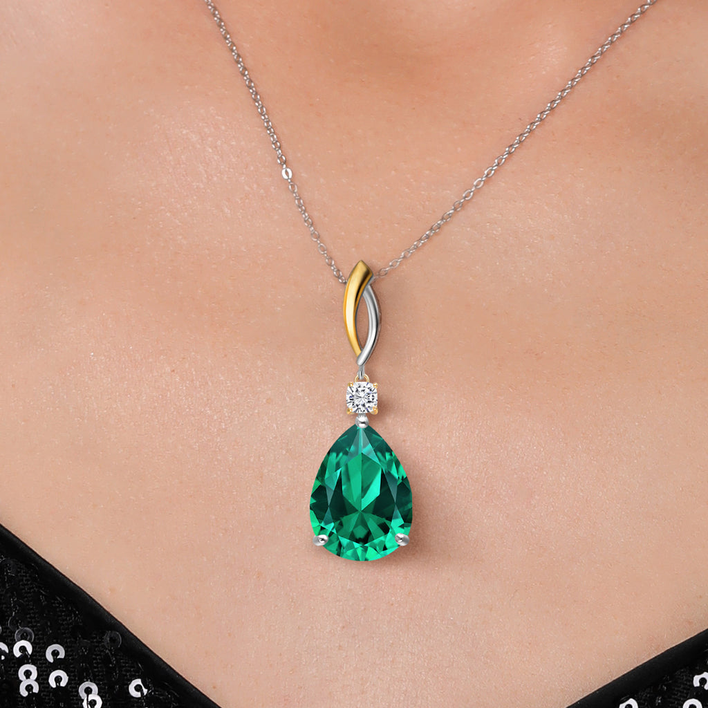 Pendant in 925 Sterling Silver and 10K Yellow Gold