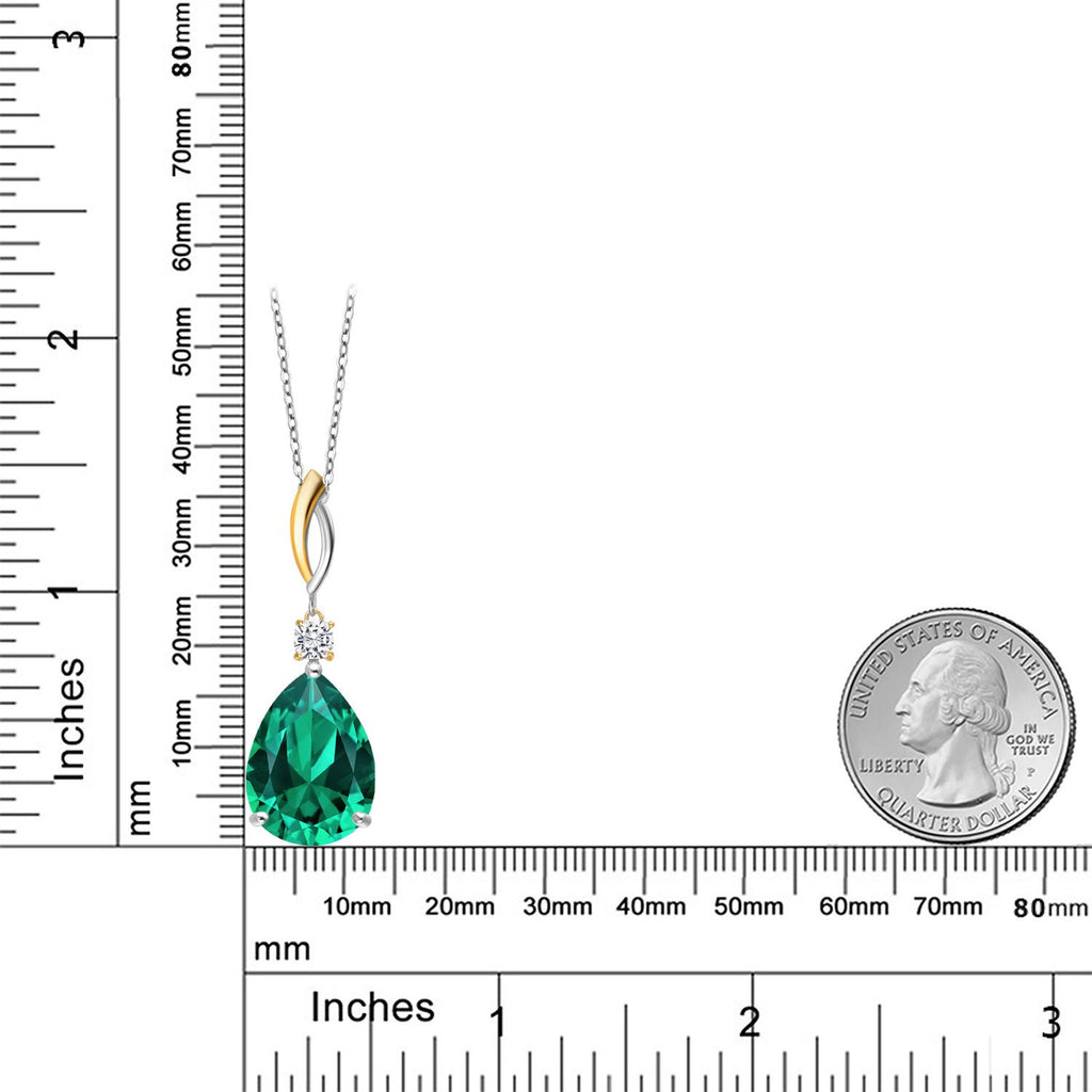 Pendant in 925 Sterling Silver and 10K Yellow Gold