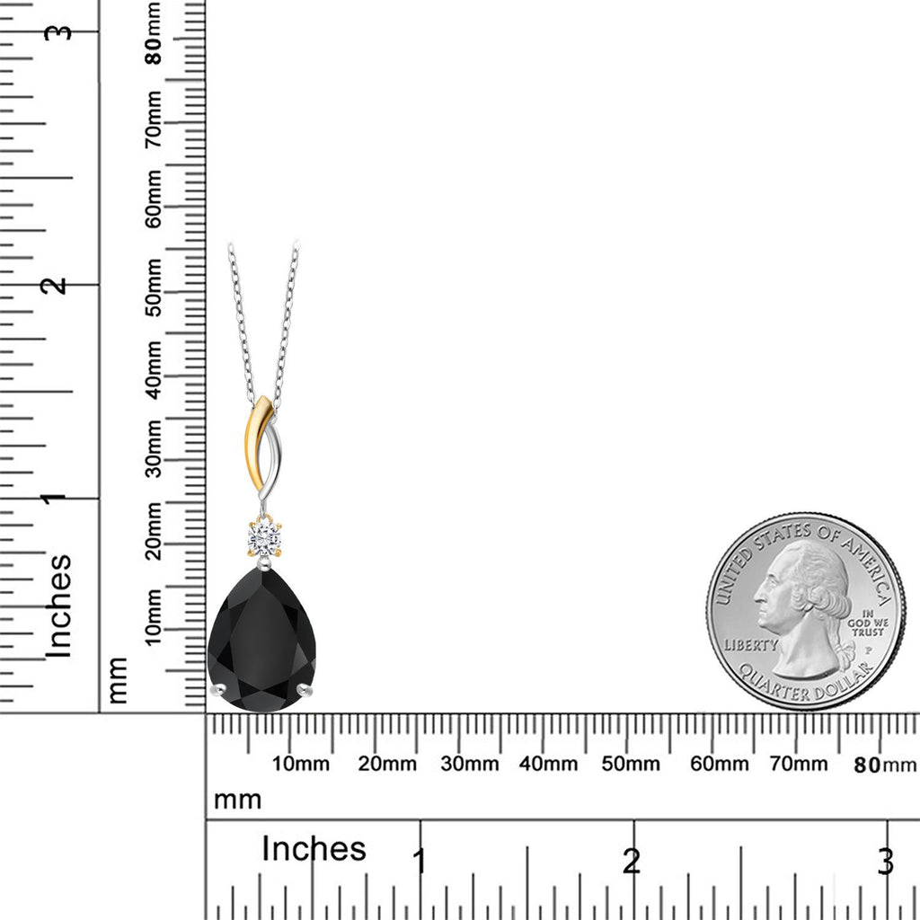 Pendant in 925 Sterling Silver and 10K Yellow Gold