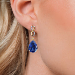 Earrings in 925 Sterling Silver and 10K Yellow Gold