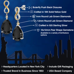 Earrings in 925 Sterling Silver and 10K Yellow Gold
