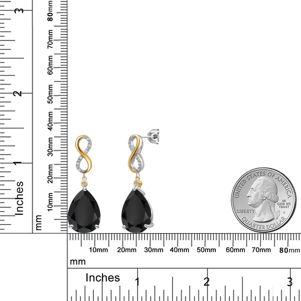 Earrings in 925 Sterling Silver and 10K Yellow Gold