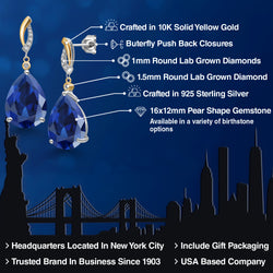 Earrings in 925 Sterling Silver and 10K Yellow Gold