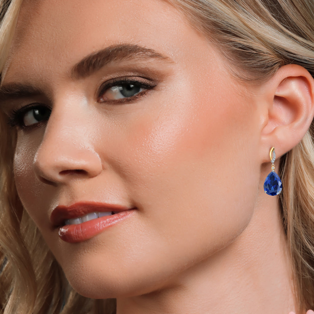 Earrings in 925 Sterling Silver and 10K Yellow Gold