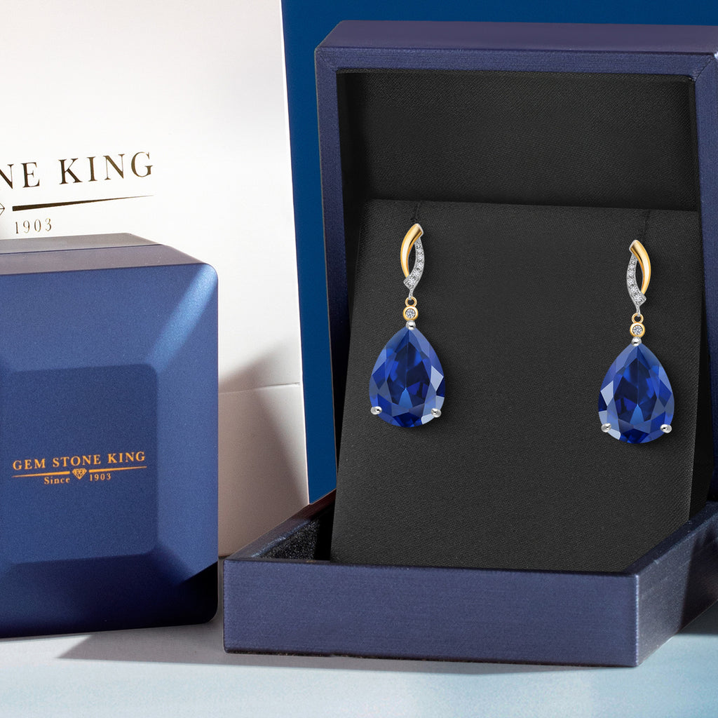Earrings in 925 Sterling Silver and 10K Yellow Gold
