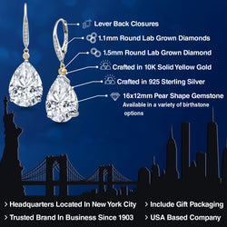 Earrings in 925 Sterling Silver and 10K Yellow Gold