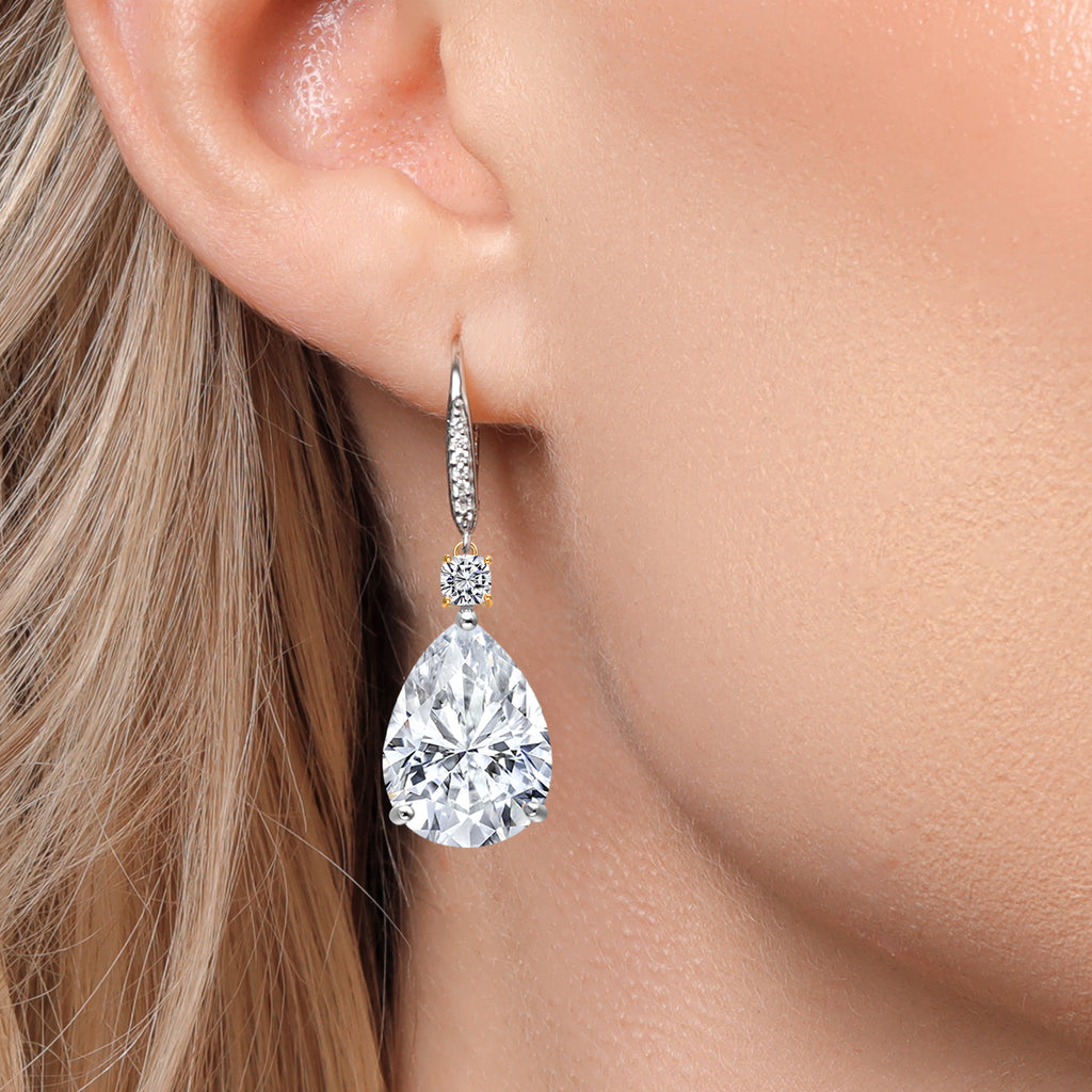Earrings in 925 Sterling Silver and 10K Yellow Gold