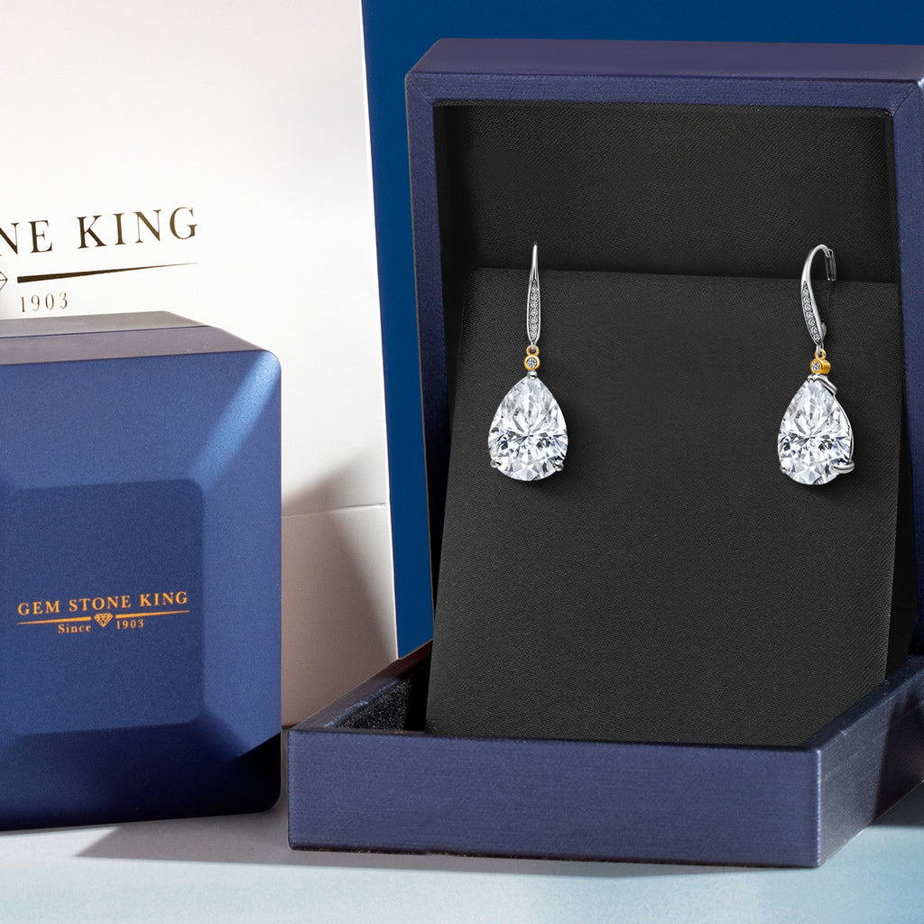 Earrings in 925 Sterling Silver and 10K Yellow Gold