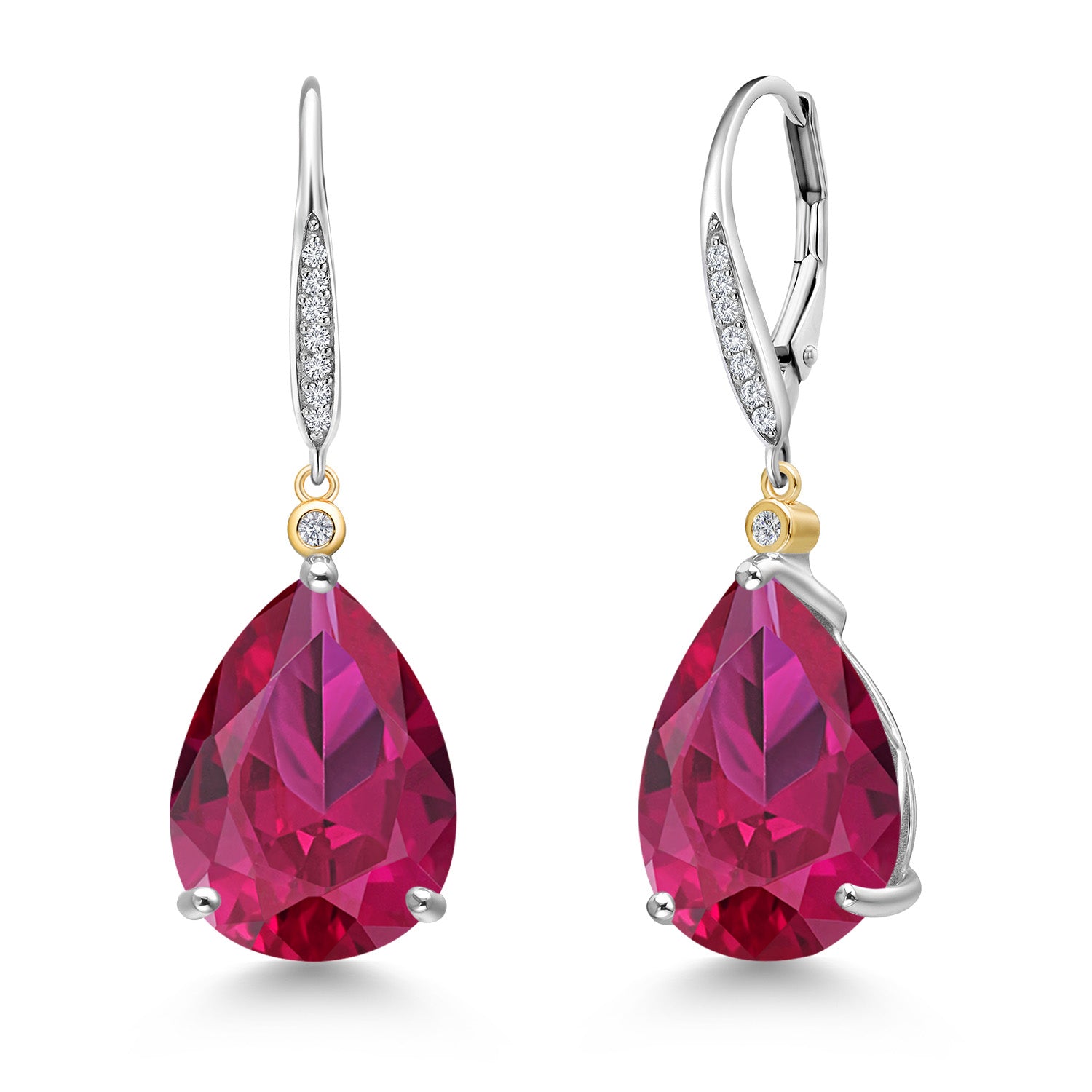 Earrings in 925 Sterling Silver and 10K Yellow Gold