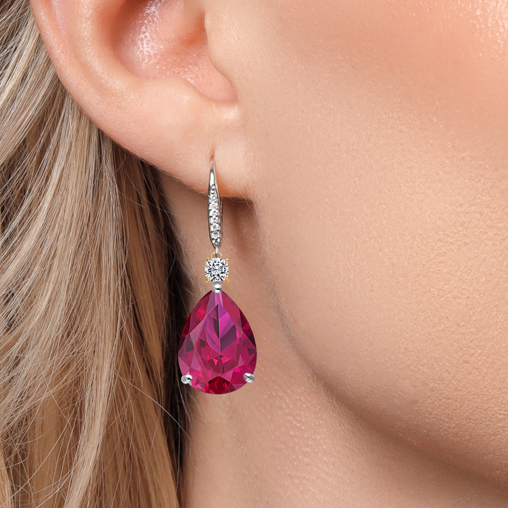 Earrings in 925 Sterling Silver and 10K Yellow Gold