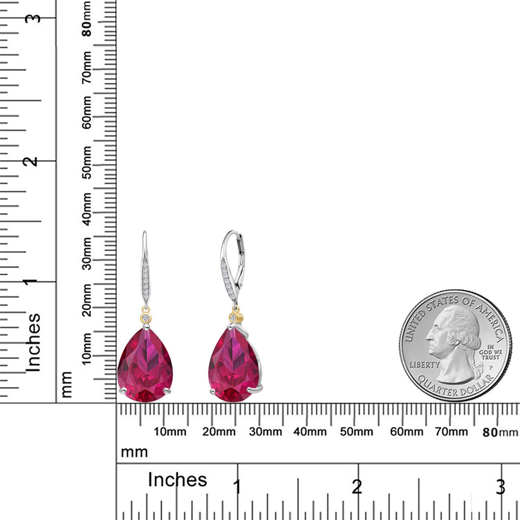 Earrings in 925 Sterling Silver and 10K Yellow Gold