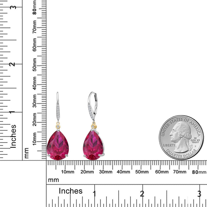 Earrings in 925 Sterling Silver and 10K Yellow Gold