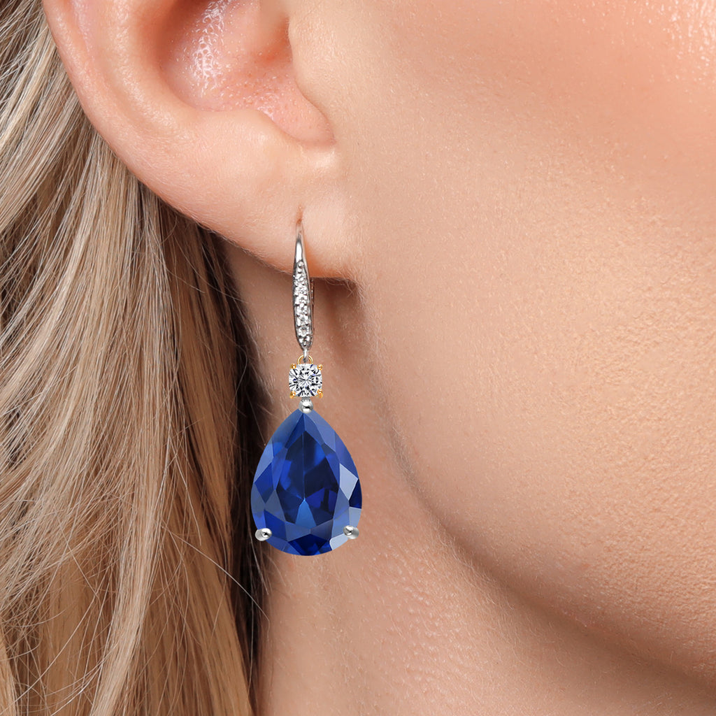 Earrings in 925 Sterling Silver and 10K Yellow Gold