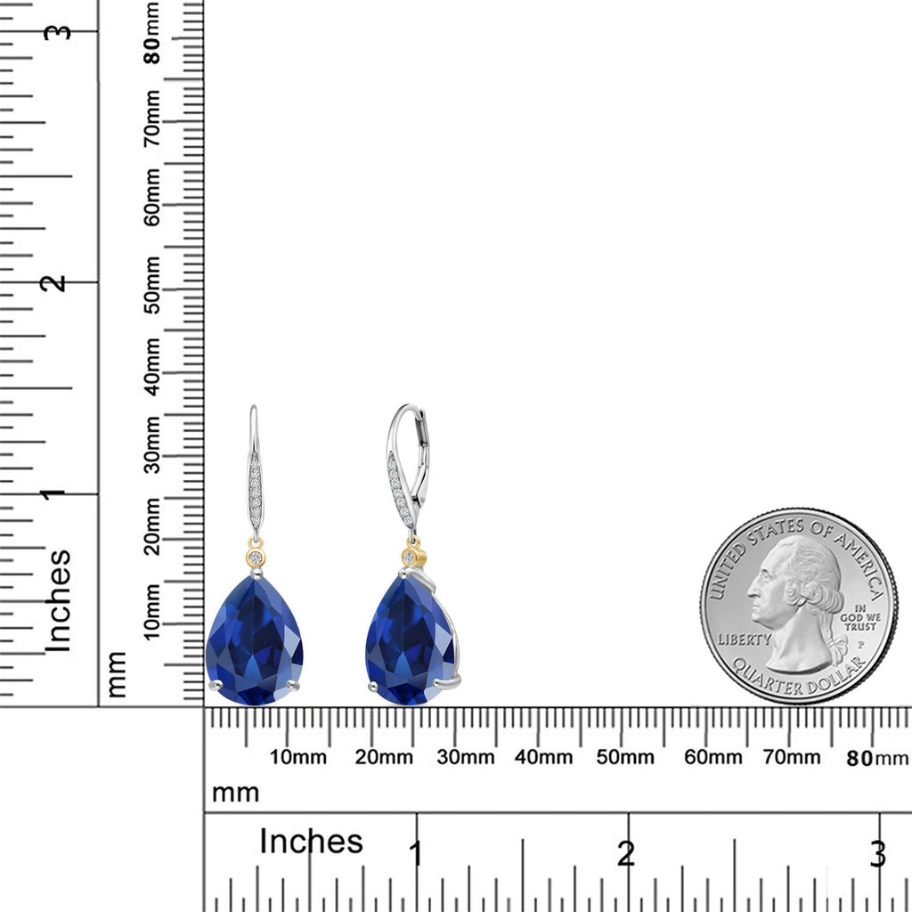 Earrings in 925 Sterling Silver and 10K Yellow Gold