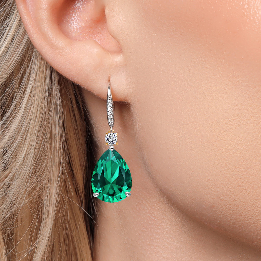 Earrings in 925 Sterling Silver and 10K Yellow Gold