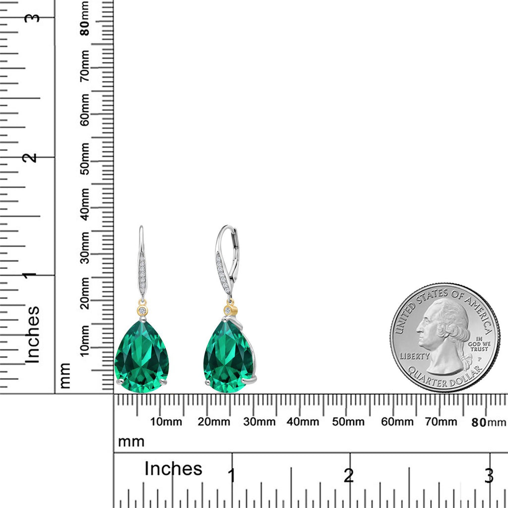Earrings in 925 Sterling Silver and 10K Yellow Gold