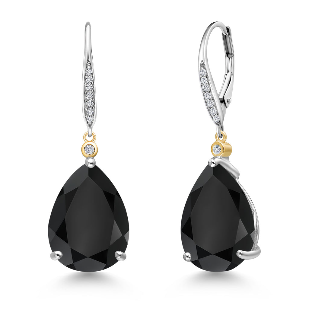 Earrings in 925 Sterling Silver and 10K Yellow Gold