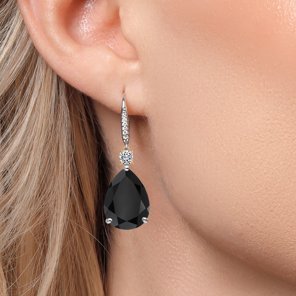 Earrings in 925 Sterling Silver and 10K Yellow Gold