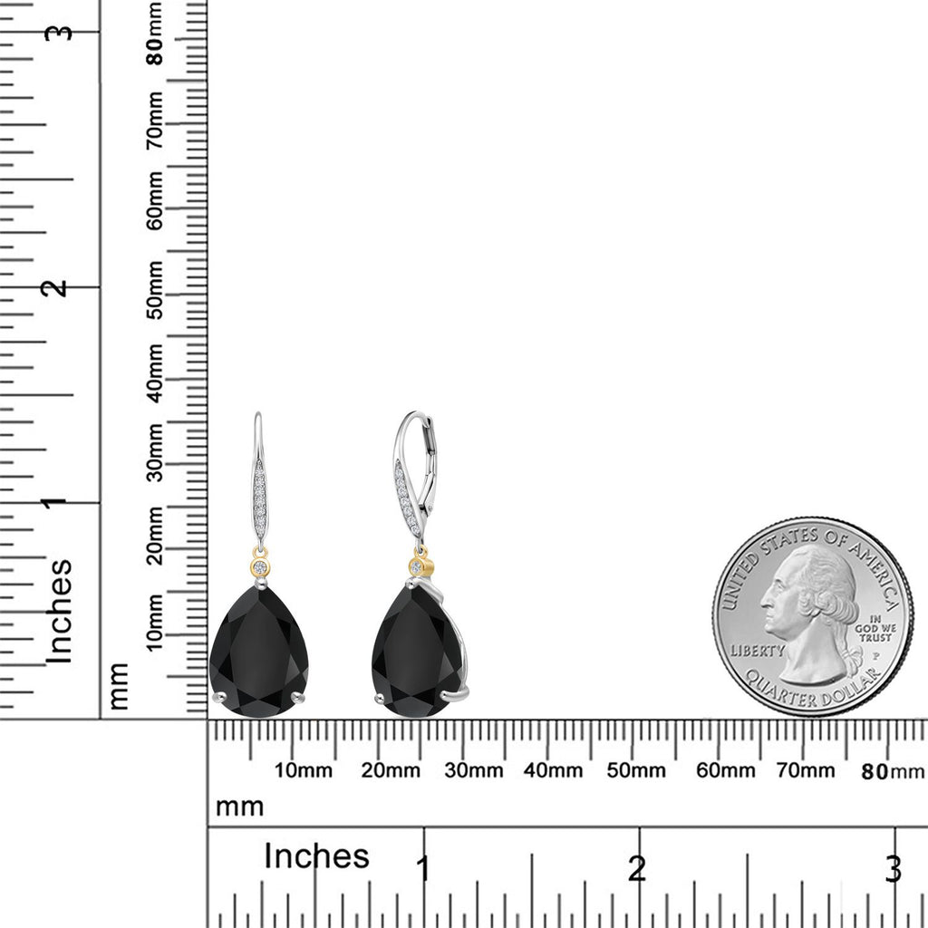 Earrings in 925 Sterling Silver and 10K Yellow Gold