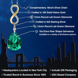 Pendant in 925 Sterling Silver and 10K Yellow Gold